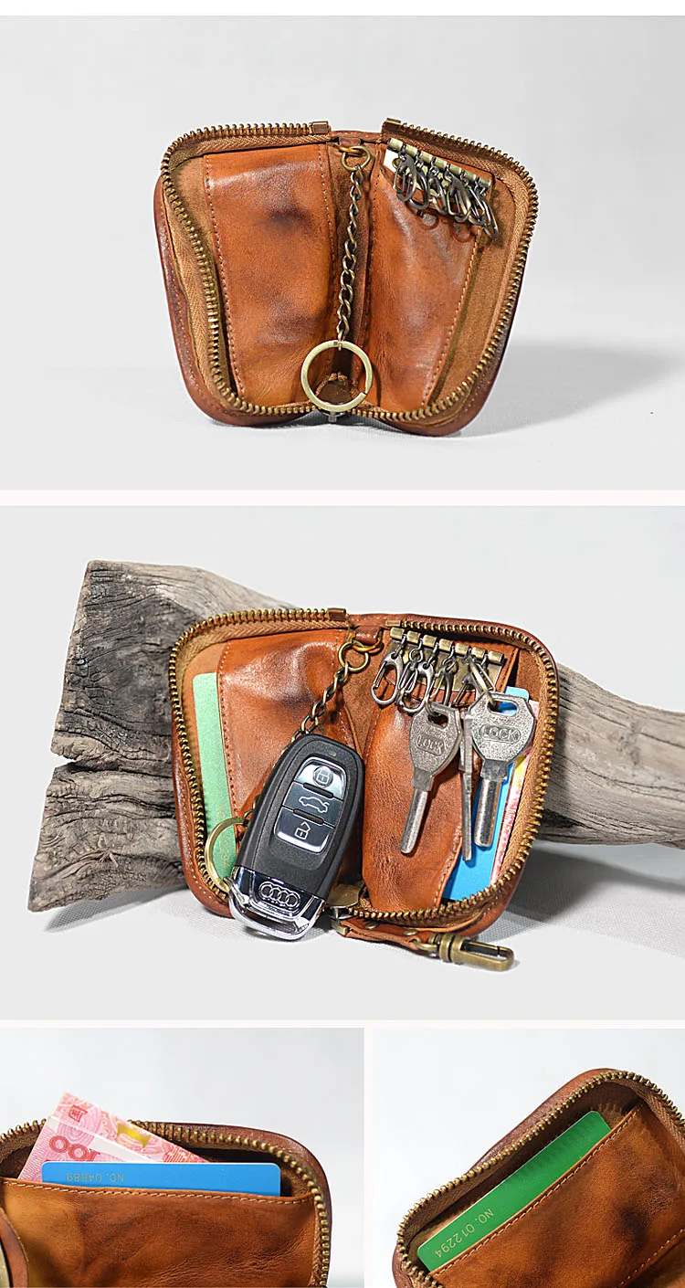 Новые поступления Ретро ручной работы Цветной Для мужчин ключевое качество бумажник мешочек с брелоком сумка Классический Человек ключ Сейф Вешалка Органайзер для ключей