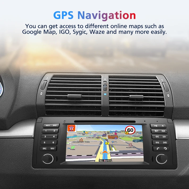 Junsun Android 8 1 автомобильный DVD плеер gps навигации Din стерео Системы для BMW E39 X5 E53