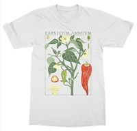 male best selling t shirt chili pepper plant t shirt botanical garden print art botany bloom fruit flower summer tee shirt