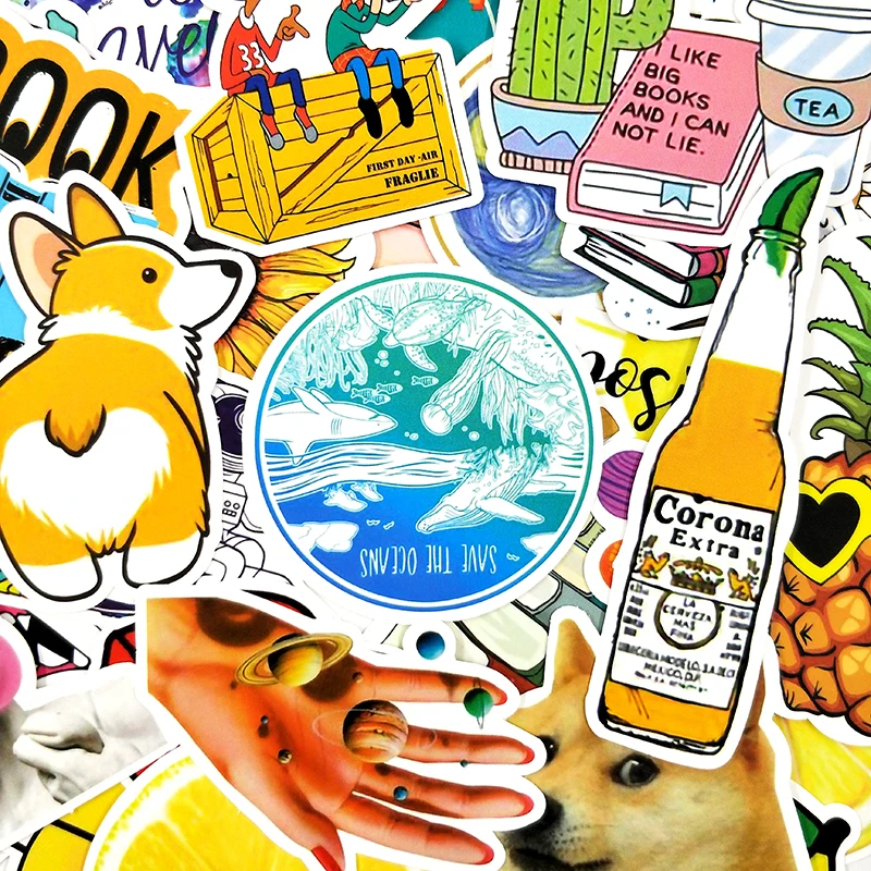 53 Pcs/pack INS Style Girl Pink Fun Stickers For Motorcycle Skateboard Luggage Laptop Stationery Album Phone Waterproof Stickers