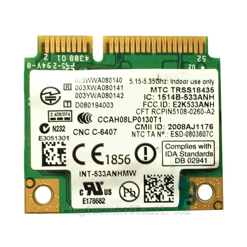 WiFi Link 5300 Mini PCIe 450M 802.11a/b/g/n беспроводная карта 0KW374 533ANHMW MIMO для Dell Intel Ultimate-N 1310 1710 E5400 |