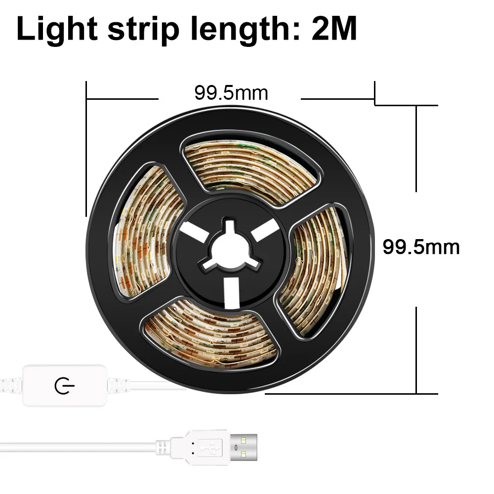 USB Strip 2M Светодиодный светильник для макияжа с регулируемой яркостью USB 12 В, настенный светильник s 6 10 14, набор ламп для туалетного столика, бесступенчатый светильник с регулируемой яркостью, голливудский зеркальный светильник - Цвет абажура: USB Strip 2M