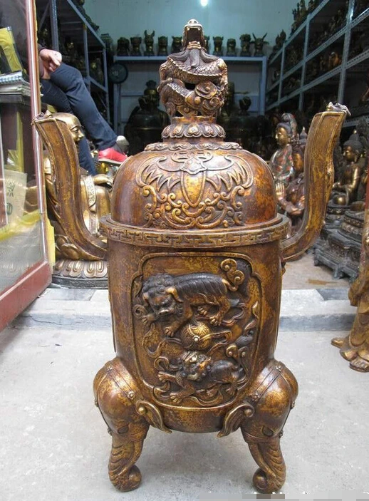 Оптовая продажа фабрики 32 &quotОгромный Тибет Королевский Буддизм Бронзовый Два