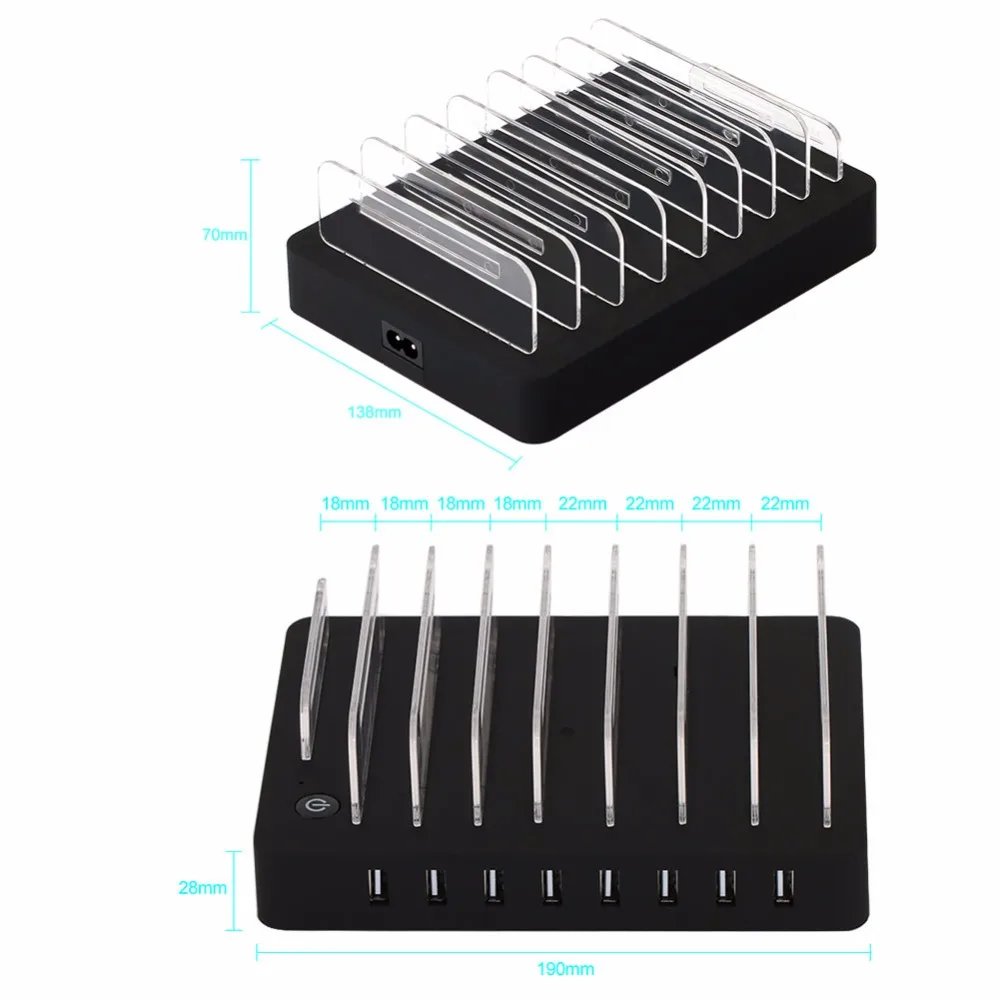 YeeSite 8 портов USB зарядная док станция Настольная подставка держатель для iPhone iPad