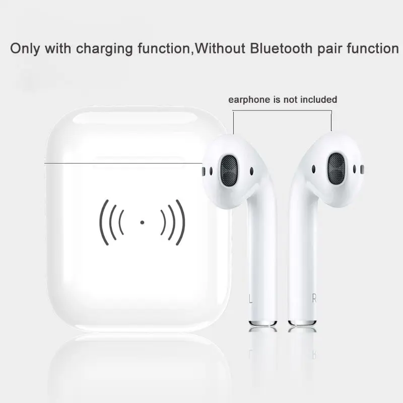 Чехол для беспроводной зарядки для Airpods QI standard Airpods, чехол для беспроводного зарядного устройства, совместимый с любым беспроводным зарядным устройством