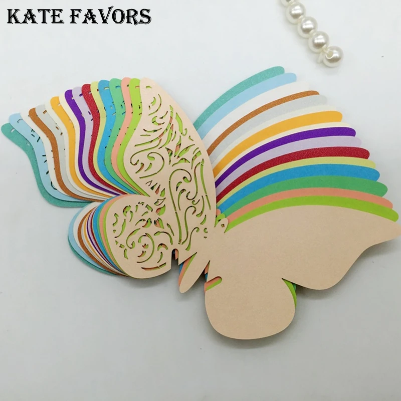 50 шт. Лазерная резка бабочки для свадебной вечеринки | Дом и сад