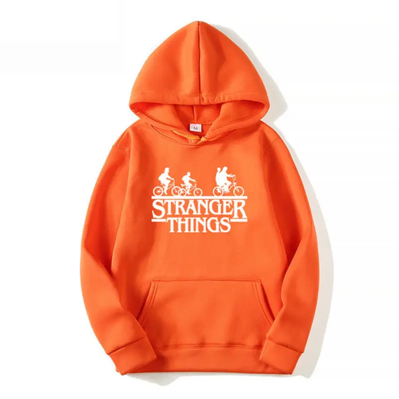 Orange White UplzCoo модные лица странные вещи с капюшоном мужские/женские толстовки с капюшоном негабаритных для осени с хип-хоп зимние толстовки JA256 - Цвет: Orange White