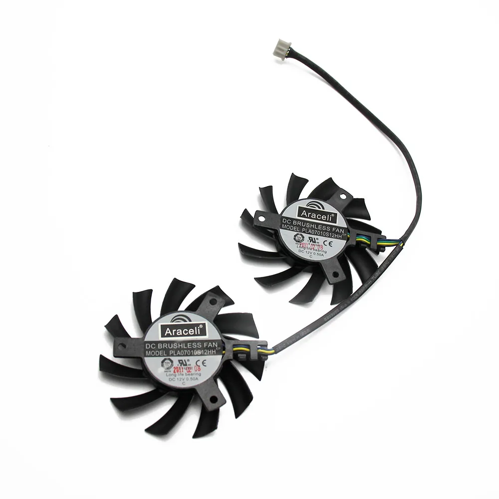 2 шт./лот PLA07010S12HH 12 В 0.5A 65 мм 4Pin сменный охлаждающий вентилятор для MSI R5770 Hawk-graphics