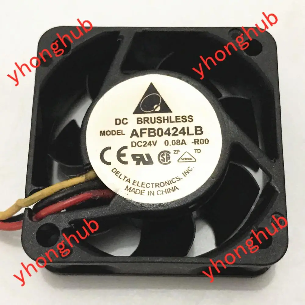 Detla электроники AFB0424LB R00 DC 24V 0.08A 40x40x15 мм 3 провода Сервер вентилятор охлаждения|square