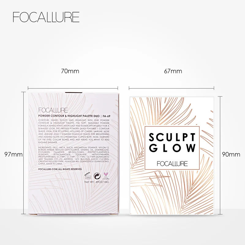Бронзаторы FOCALLURE хайлайтеры палитра для макияжа лица высокопигментная