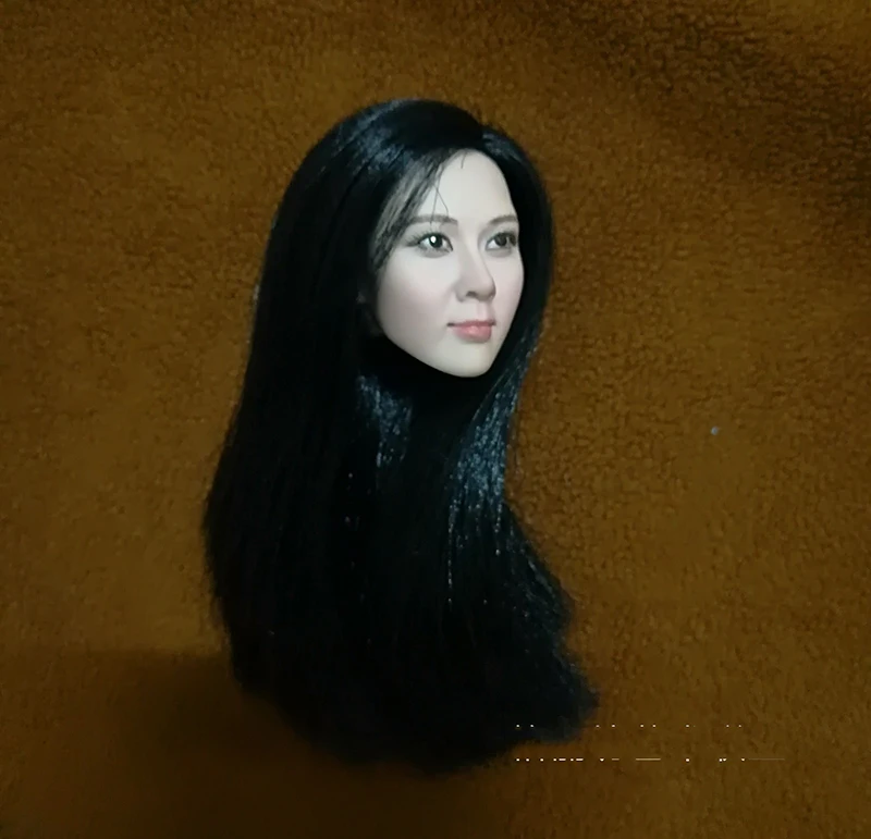 

1/6 Корейская известная звезда Seo Ju Hyun голова с длинными черными волосами для 12 дюймов фигуры тела