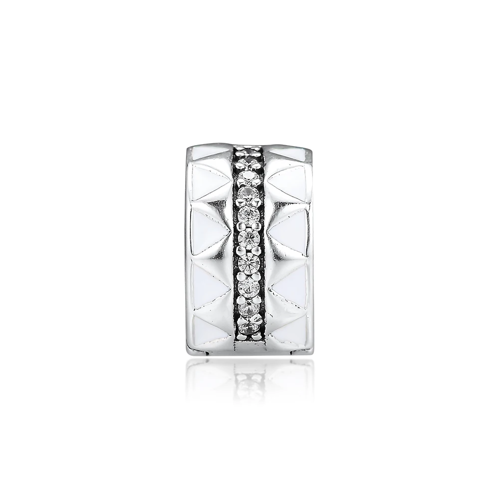 

CKK Fit Bracelets Jagged Lines Clip Charms Sterling Silver 925 Original Beads for Jewelry Making Charm Joyas kralen