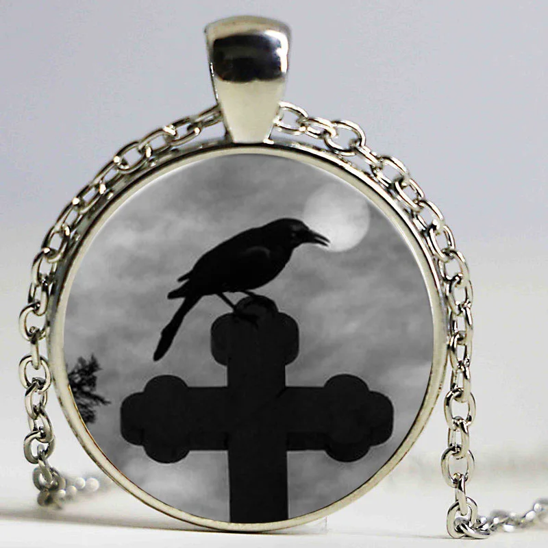 Новейший 7 видов стилей модный черный ворон фото стеклянный купол художественный