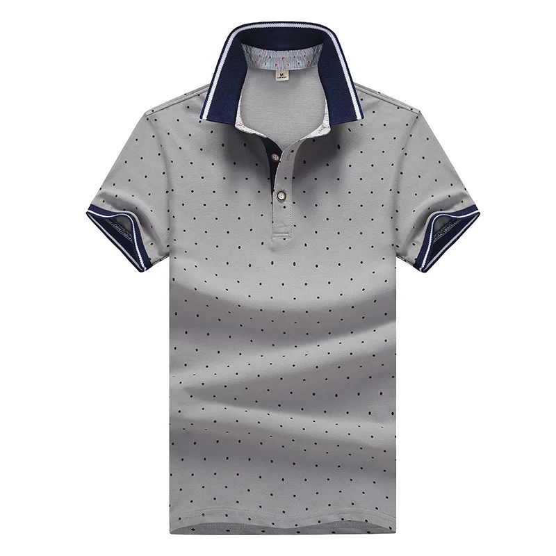 Мужская Повседневная рубашка поло Camisa в горошек с коротким рукавом 2019|Поло| |