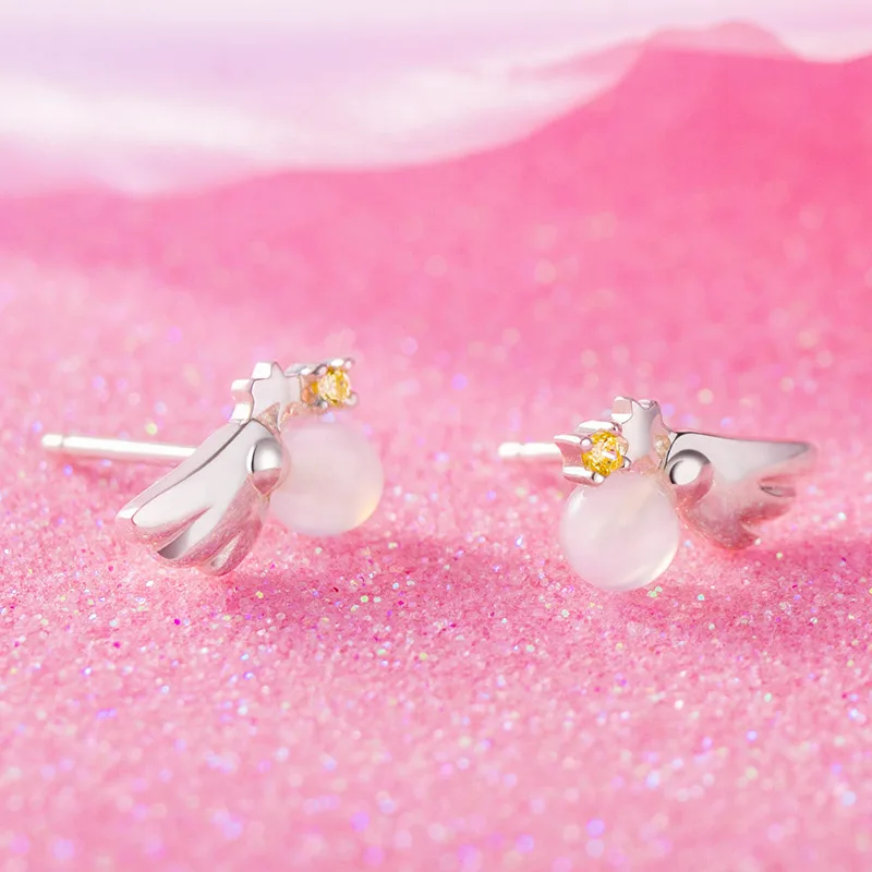Аниме Cardcaptor серьги &quotСакура&quot S925 Стерлинговое Серебро гвоздики ювелирные