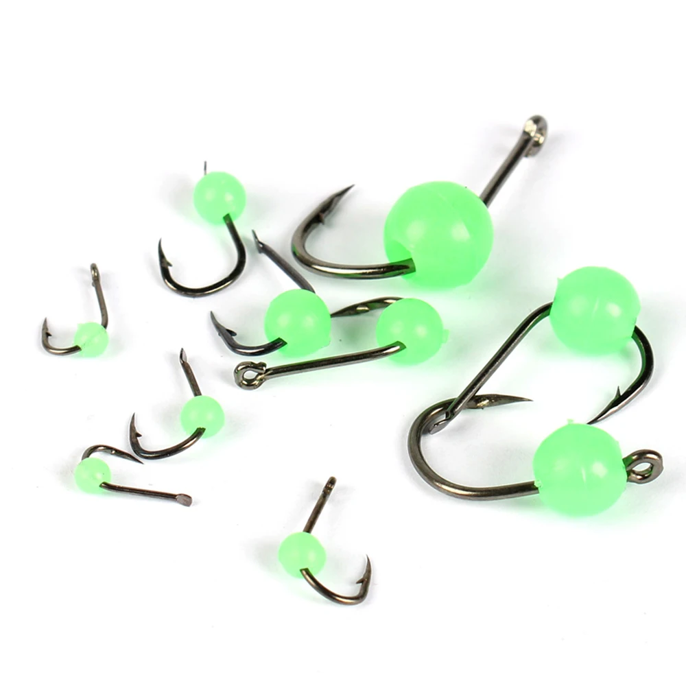 180pcs/box Luminous Lulu Jig Head Beads Fly Carp Fishing Hooks Kit Set Fishinghooks with Box Accessories Tools X24 | Спорт и