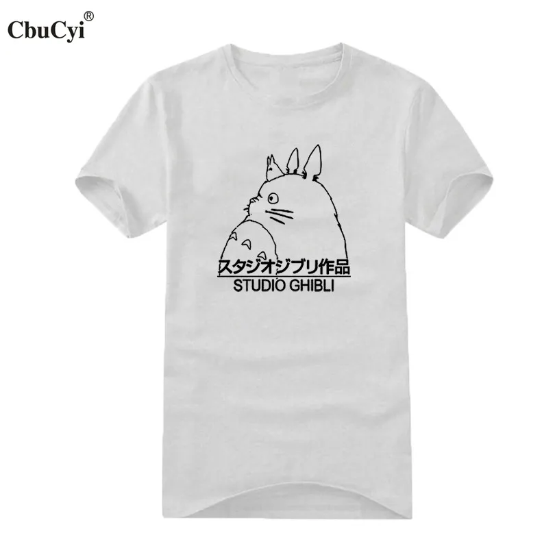 Мужская хлопковая футболка Studio Ghibli Inspired с коротким рукавом и принтом в японском