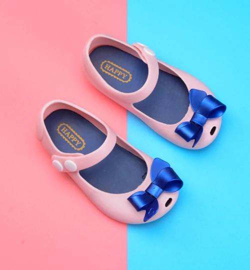 Melissa/Новые мини-сандалии для девочек прозрачная обувь с бабочками бантом