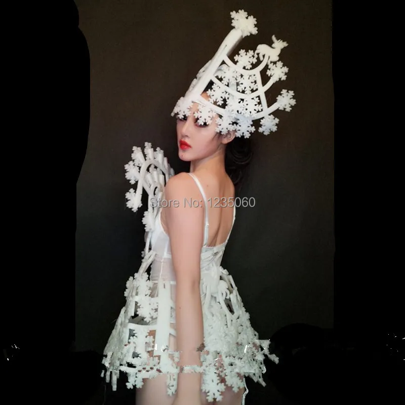 WYY Снежинка тема DS певица шоу Бар ночной клуб костюмы вечерние событие Рождество