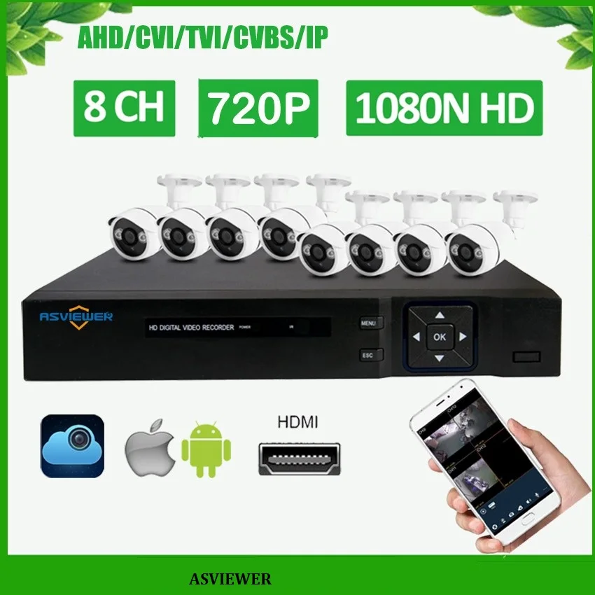 HD 8CH 720 P CCTV системы безопасности 8 шт. 1000TVL ИК наружный AHD видео камеры