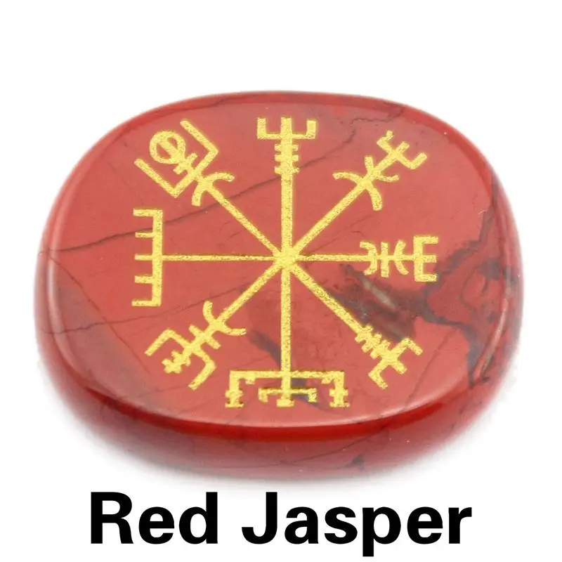 Red Jasper Овальной формы, натуральный с украшением в виде кристаллов, Резной орнамент на вегвизир mark символ викингов женская изящная обувь на плоской подошве опал Лазурит Камень «reiki» - Цвет: Red Jasper