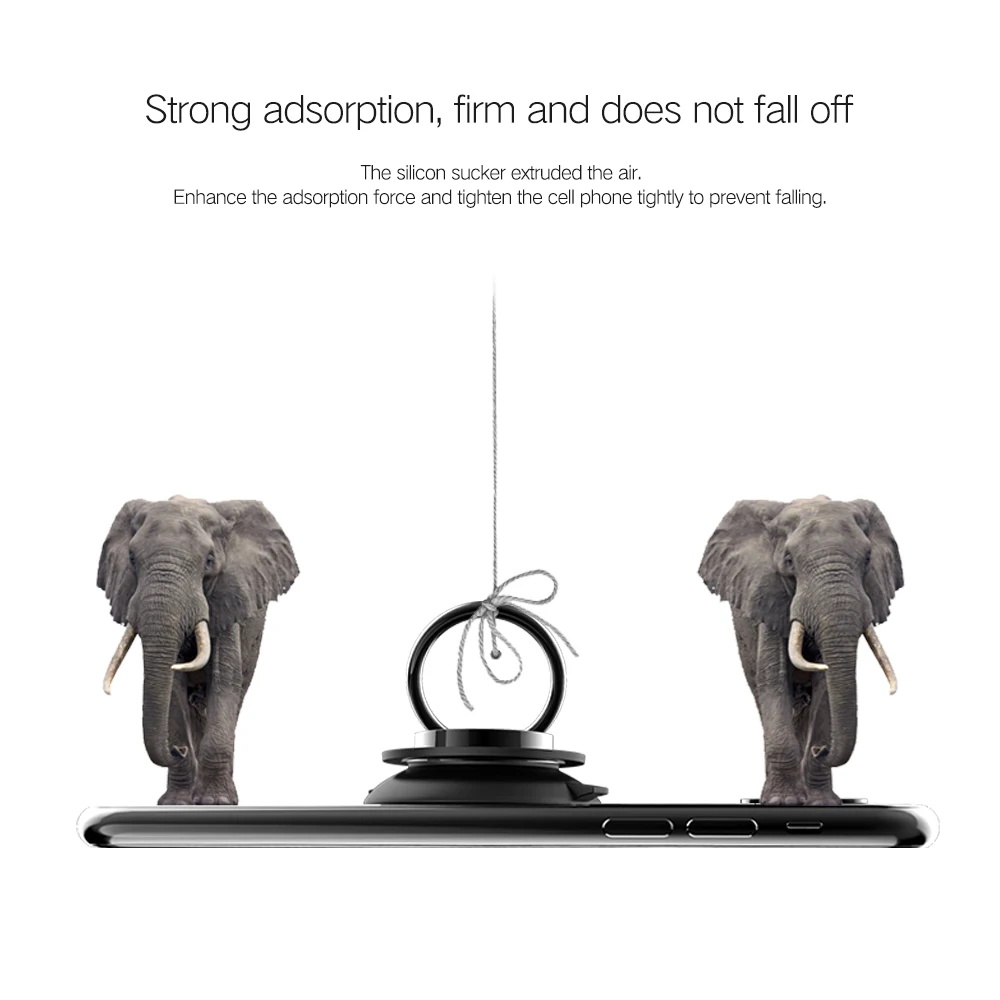 Suko 2018 Новый оригинальный дизайн нескользящего крепления на палец для смартфона с сильным присоской, металл + силикон.
