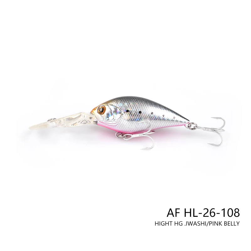 ANYFISN CRANK 70SDR рыболовные приманки жесткие гольян Crankbaits Cranks приманки оседающая на дно Приманка 7 см 16 г воблеры с Крючки собственника - Цвет: AF HL-26-108