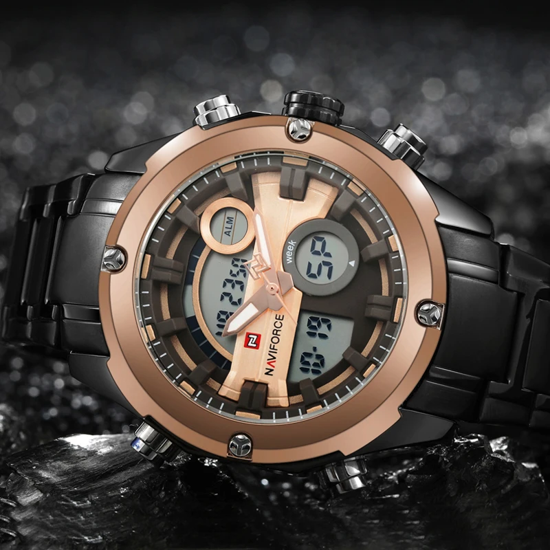 NAVIFORCE Brand Watch Luxury Watches Men Military Waterproof LED Sports Quartz Men's Digital Clock Wrist origin box | Наручные часы