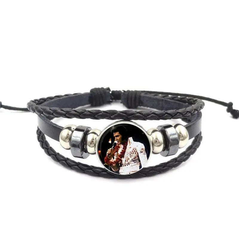 Роскошные брендовые ювелирные изделия EJ glazed Elvis Presley стеклянный кабошон черный