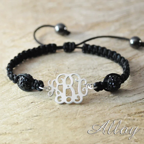 Сплав пользовательский браслет с монограммой плетеные браслеты из сплава на