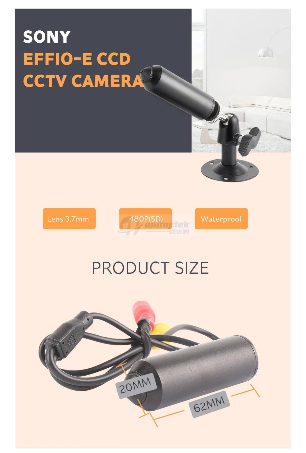 1/" sony Effio-e CCD 700TVL 3,7 мм объектив Мини проводной безопасности Пуля CCTV камера с кронштейном цвет черный для 960H DVR