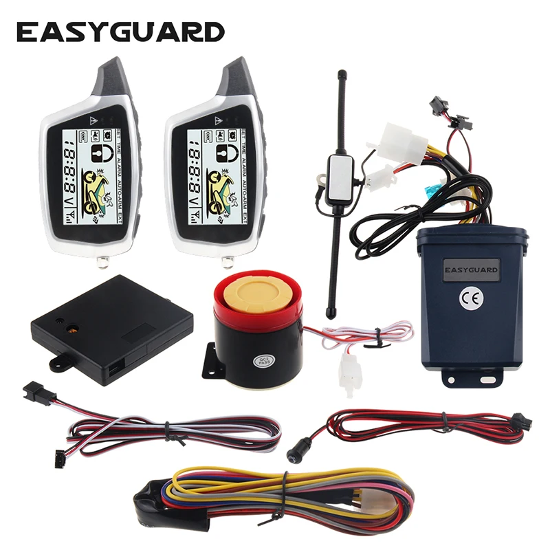 EASYGUARD 2 way мотоциклетная сигнализация с дистанционным запуском мотоцикла|motorcycle two