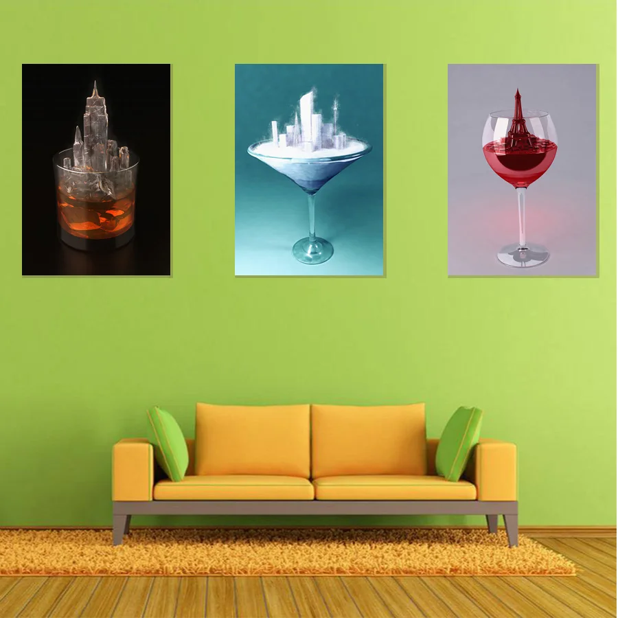 Ice Sculptures In Teacups HD Print Canvas Paintings Wall Artwork Prints Picture Home Decor for Living Room | Дом и сад