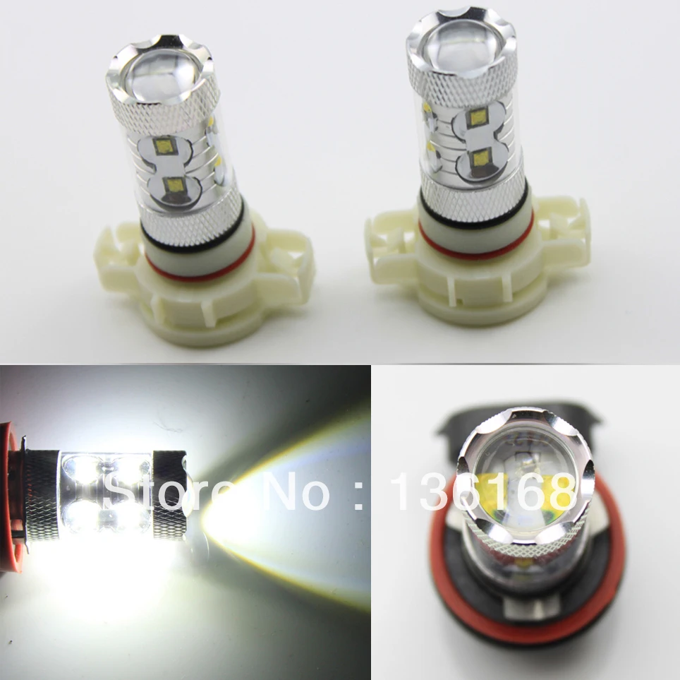

Free Shipping 2x 5202 H16 50W White High Power Cree Chips Led Car Fog H16 50W car lighting Led PS19W Bulbs