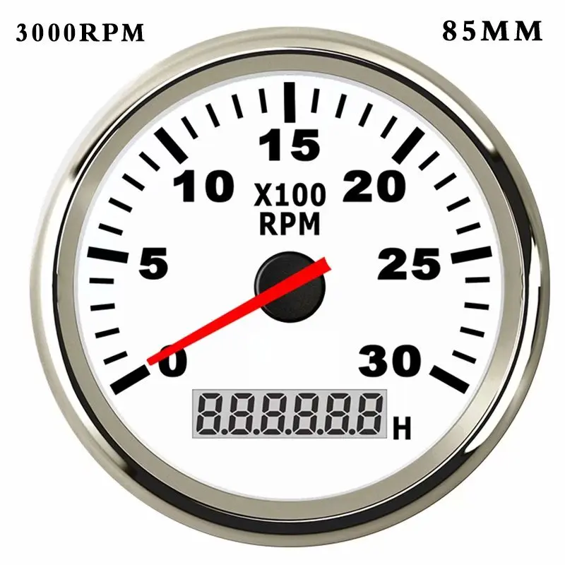 3000rpm 85mm Лодка Тахометр морской тахометр Калибр ЖК дисплей песочные часы 8000 мм об./мин./85 мм Лодка Тахометр 12 В в/24 В Красный Подсветка - Цвет: 3000rpm 85mm