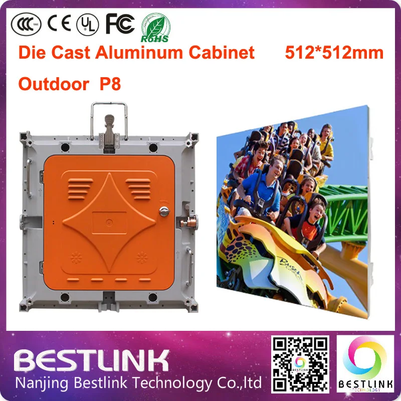 P8 напольный шкаф дисплей литой алюминиевый корпус для RGB LED видеостена открытый