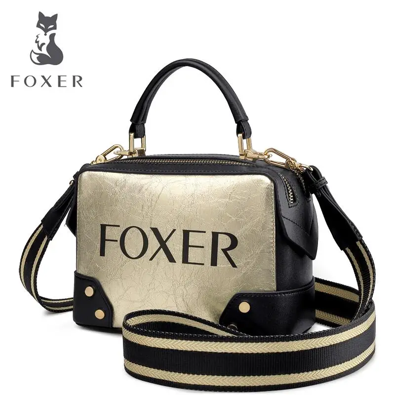 Коровья кожа Сумочка 2019 Новая мода контрастного цвета широкий плечевой ремень