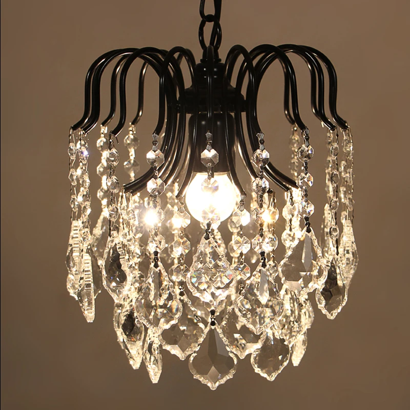 Скандинавский ретро роскошный хрустальный подвесной светильник E27 лампа