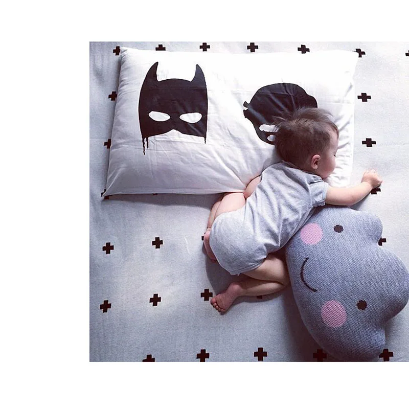 Декоративные детские кроватки подушки шерсть улыбка облако вязаный трикотаж