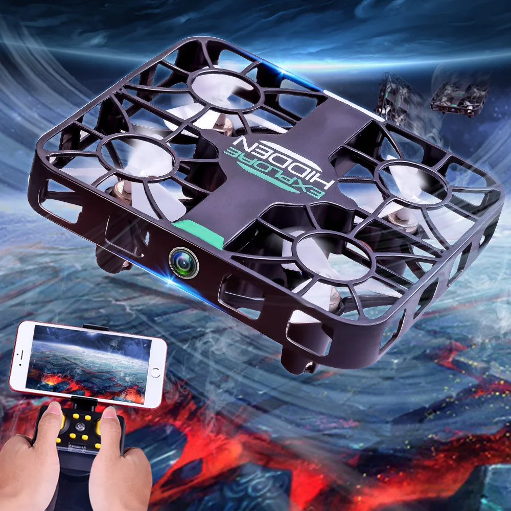 Мини Дрон UFO Квадрокоптер WiFi FPV Дроны с камерой HD высота удержания Crashworthy