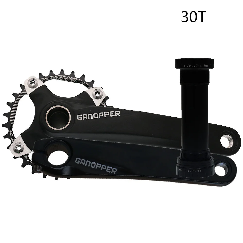 175 мм Fatbike Fat bike crank набор 100 мм BB 104BCD коленчатая цепь 30T 32T 36T 38T 40T 42T 104 мм BCD односкоростная цепь - Цвет: 30T black crankset