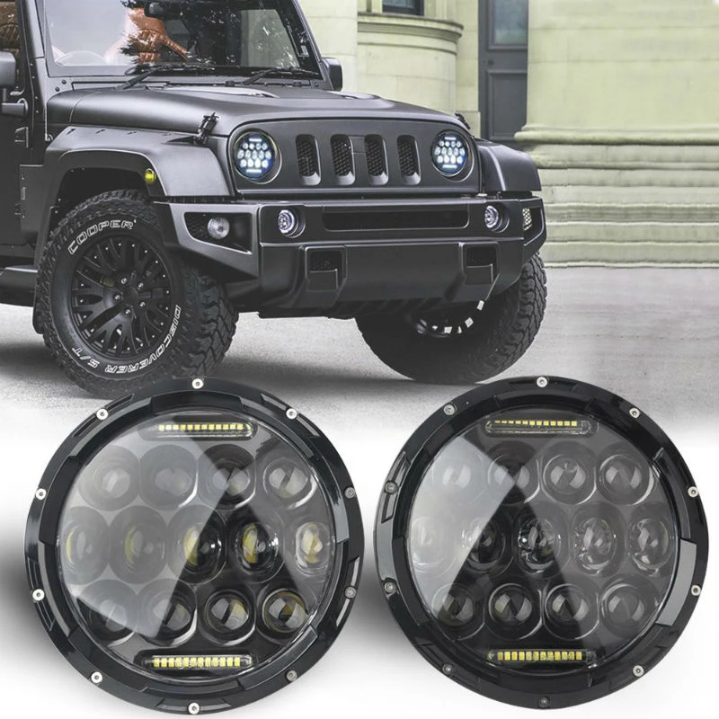 2 шт. для lada niva 7 дюймов фары Hi/Low Beam Halo Angle Eyes DRL Jeep Wrangler Land Rover Defend|Фара авто в сборе| |