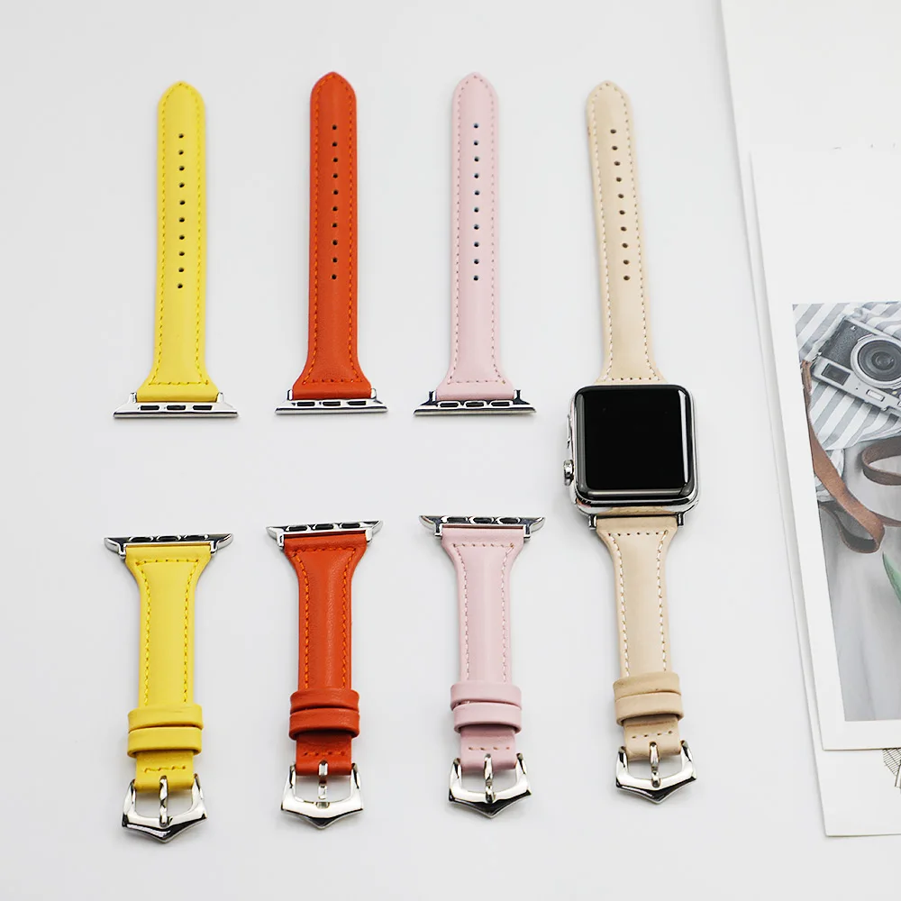 Кожаный ремешок для Apple Watch 42 мм 38 iwatch series 4 3 21 correa браслет часов apple watch 4|Ремешки