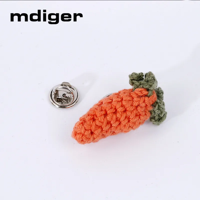 Mdiger милый мультфильм морковь воротник булавка для мужчин костюм свитер шерсть