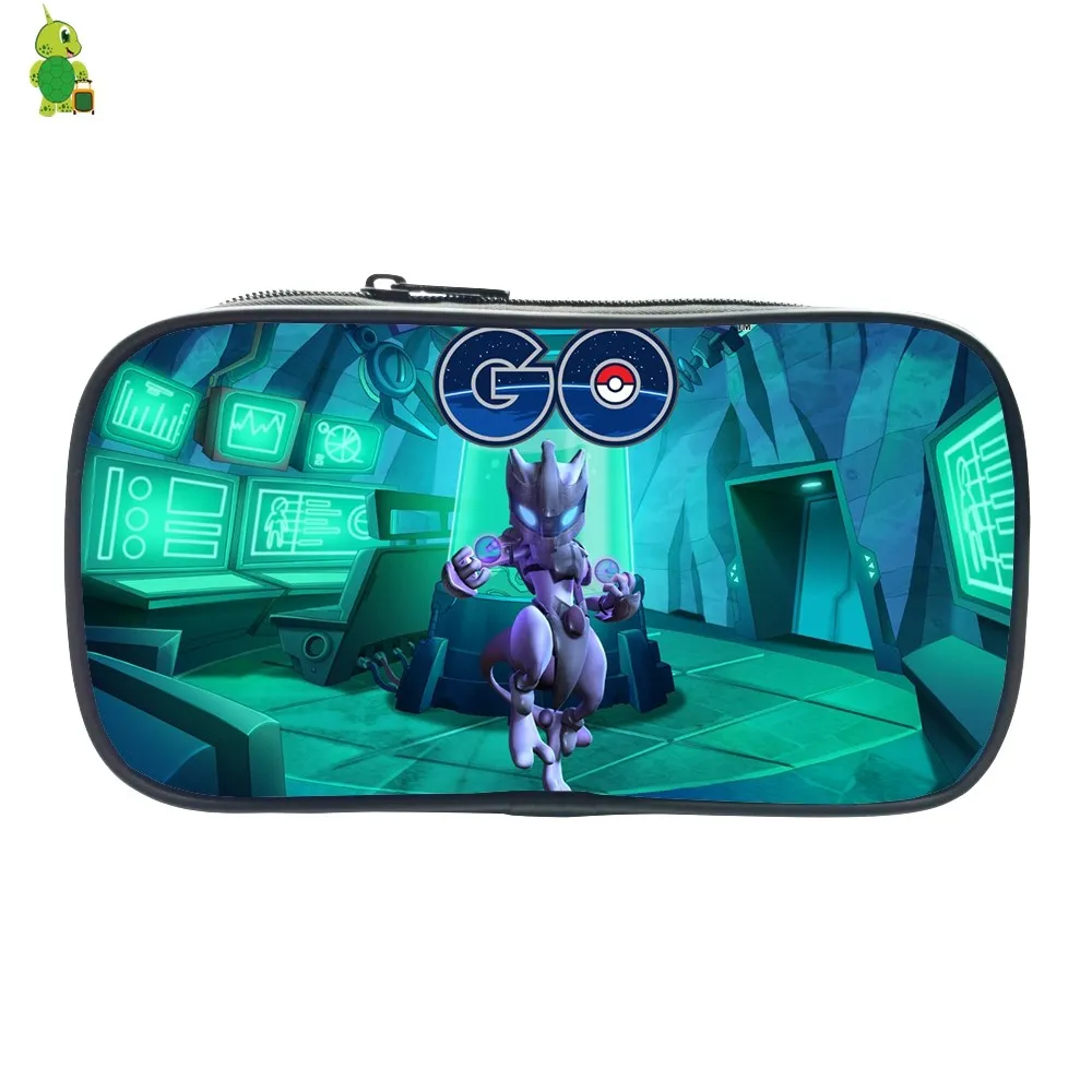 Pokemon GO Mewtwo пенал для мальчиков и девочек, дорожная сумка для макияжа, канцелярские сумки для хранения, женская мужская косметичка, детские школьные принадлежности