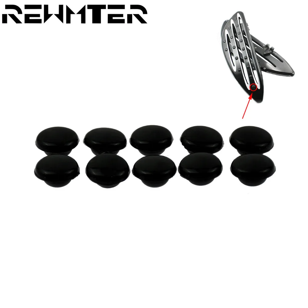 

Мотоциклетные 10 шт. черные напольные доски, подножки, резиновые накладки, подставка для ног, резиновая накладка для Harley Touring Electra Road King