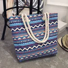 Женская Холщовая Сумка, складная сумка для шоппинга, Женская Повседневная сумка на плечо, цветная пляжная сумка в полоску, сумка из хлопка с цветами