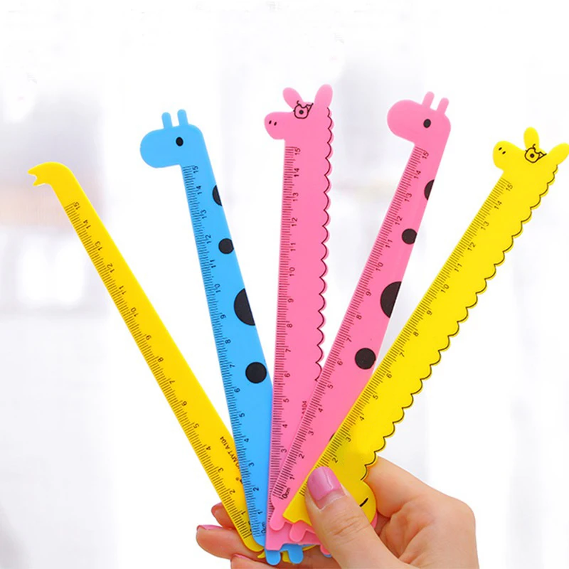5 шт. 15 см милые Мультяшные животные линейки Kawaii Канцтовары новинка детские