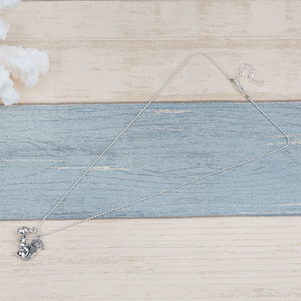 Цепочка 8 сезонов ручной работы античное Серебряное ожерелье и серебряная белка