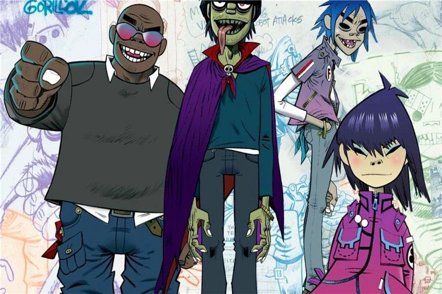На заказ на холсте художественные Gorillaz плакат наклейка с принтом музыкальной